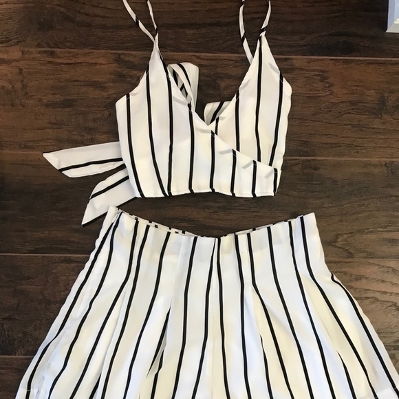 black and white two piece outfit